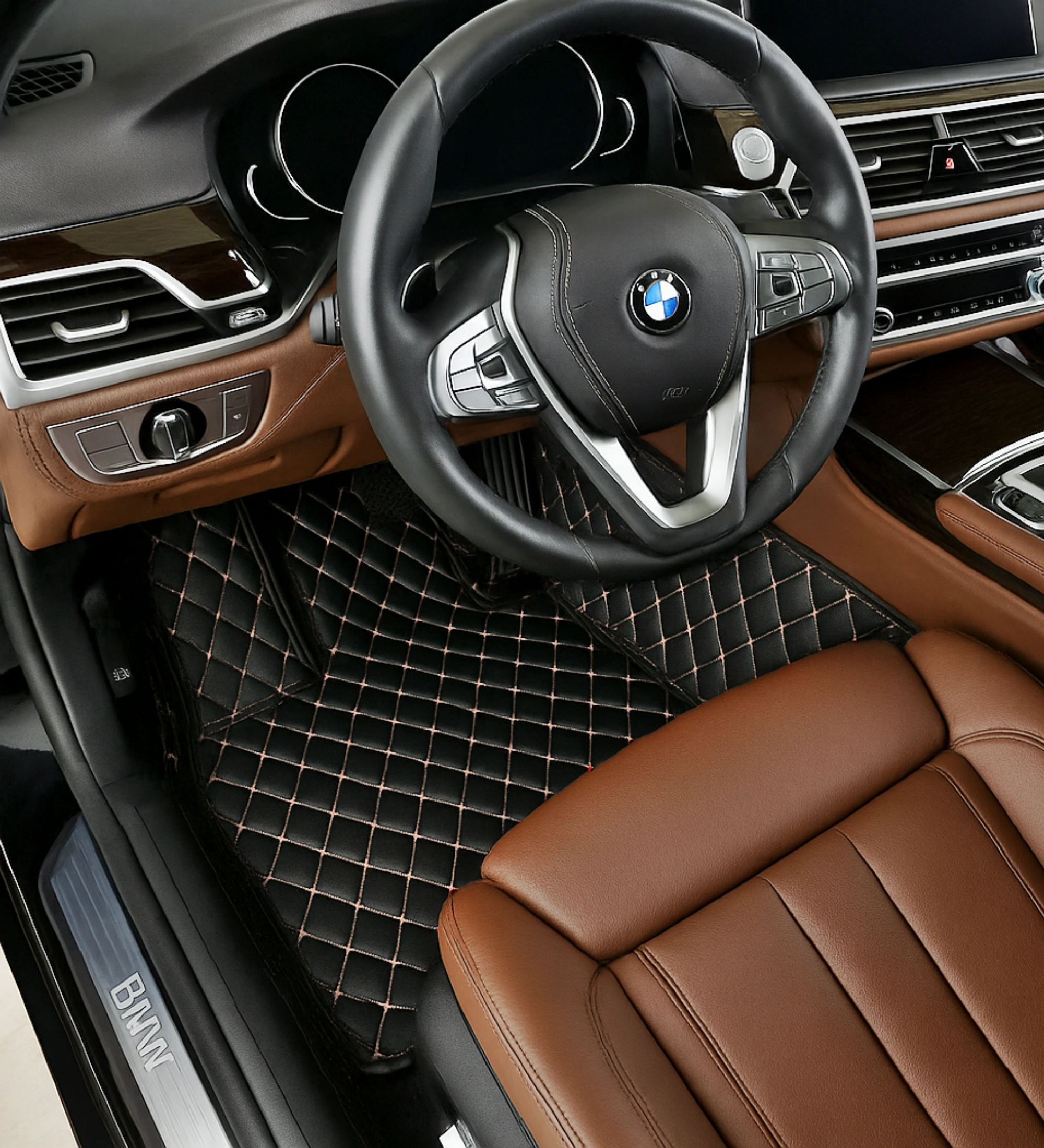 Diamond Series - Black with Beige Stitching