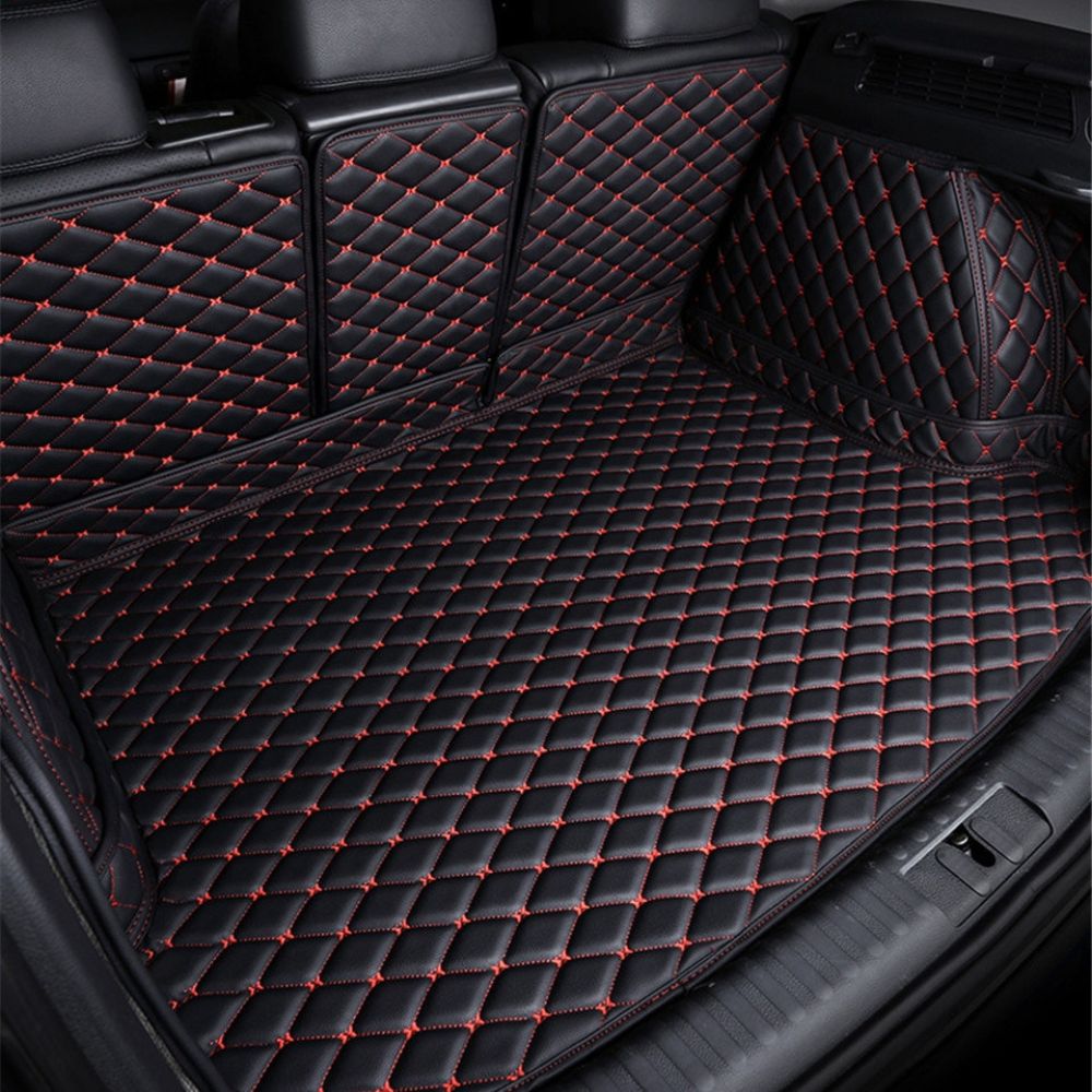 3D Trunk Mat - Black with Red Stitching