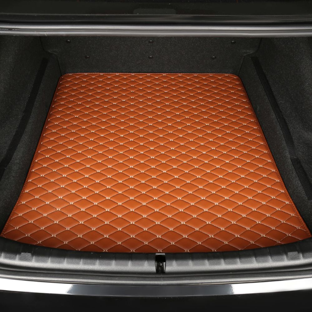 Base Trunk Mat - Brown with Beige Stitching