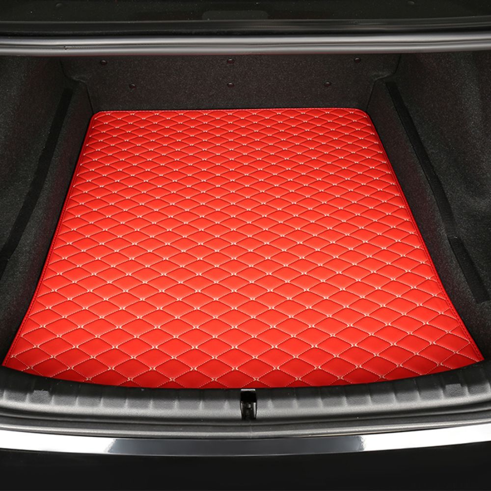 Base Trunk Mat - Red with Beige Stitching - Image 2