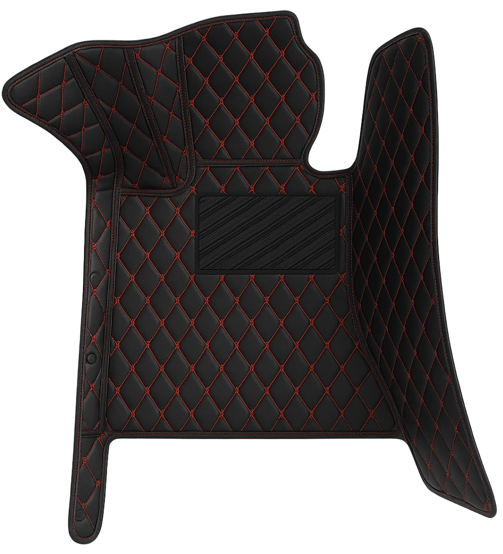 Alternative view of Diamond Series - Black with Red Stitching - Driver Mat