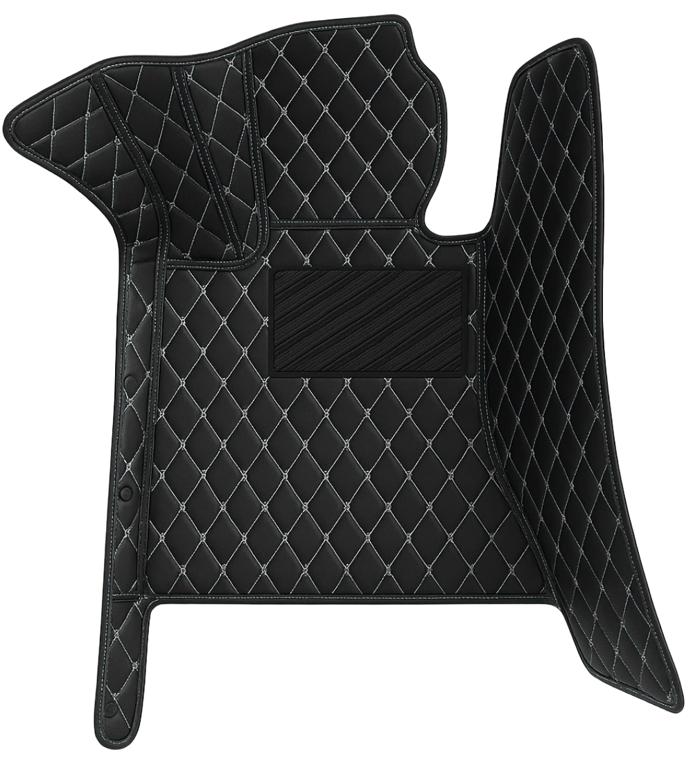Alternative view of Diamond Series - Black with White Stitching - Driver Mat