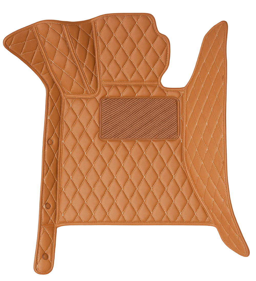 Alternative view of Diamond Series - Brown with Beige Stitching - Driver Mat