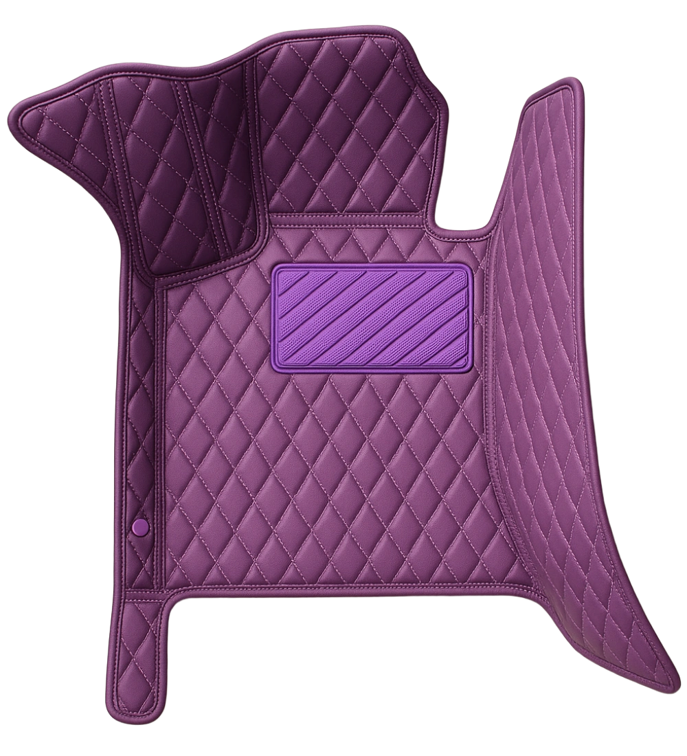 Alternative view of Diamond Series - Purple with Beige Stitching - Driver Mat