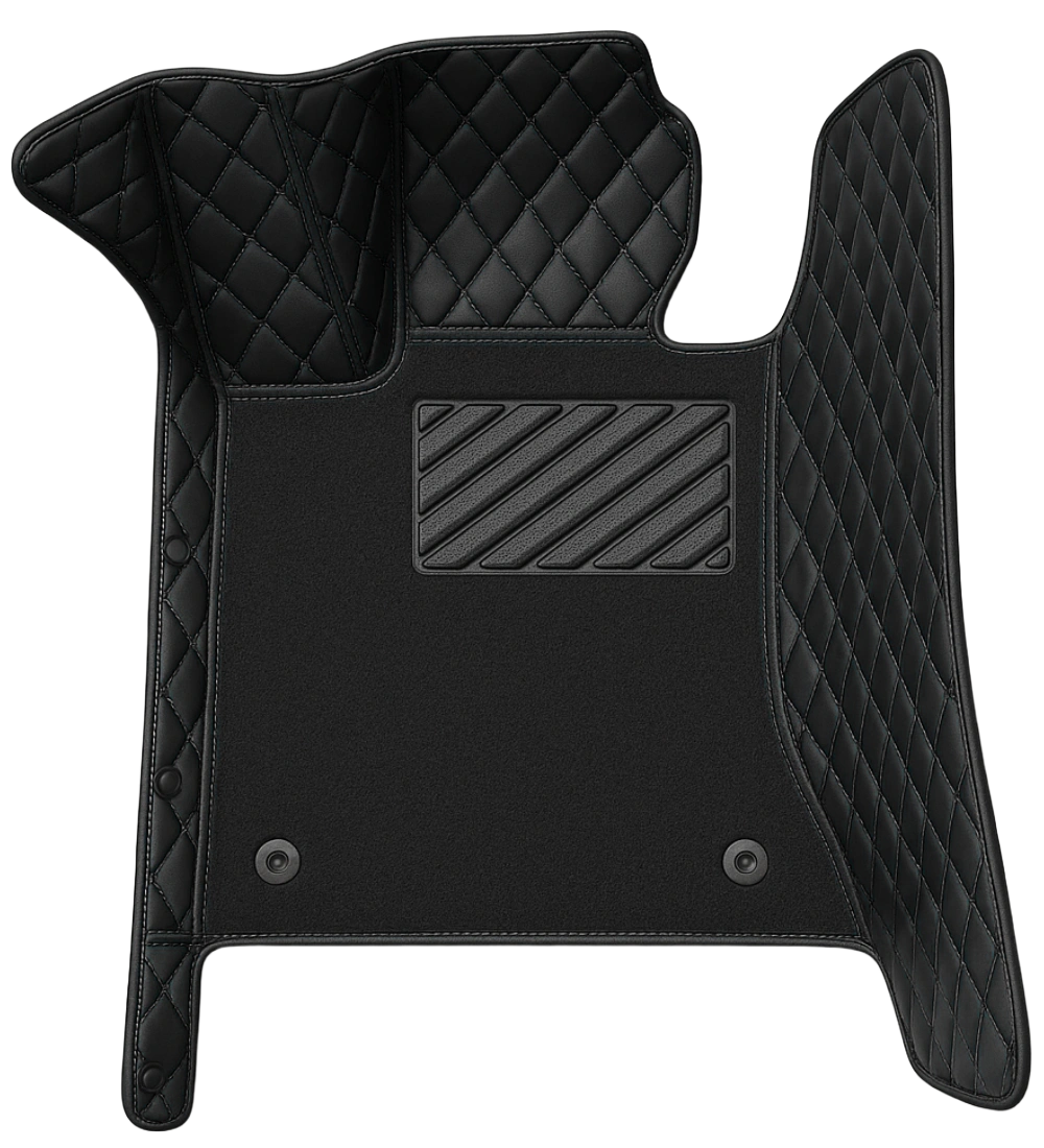 Premium Series - Black with Black Stitching - Driver Mat